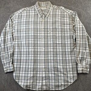 Robert Stock Classic Plaid 100% Cotton Mens Casual Button Shirt Woven  Sz Large
